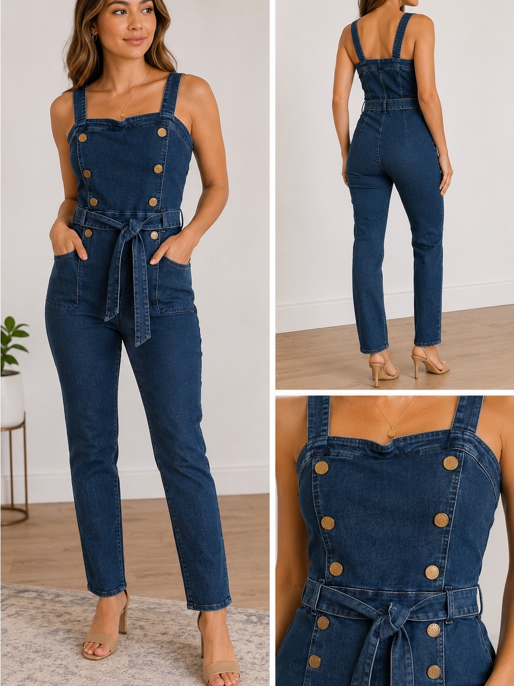 GUESS Los Angeles Denim Overalls Jumpsuit | Size Large